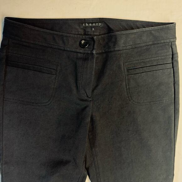 Theory Pants Slacks Trousers, Women's Size 10, Tapered Leg, Zipper Ankle, Black - Picture 4 of 9